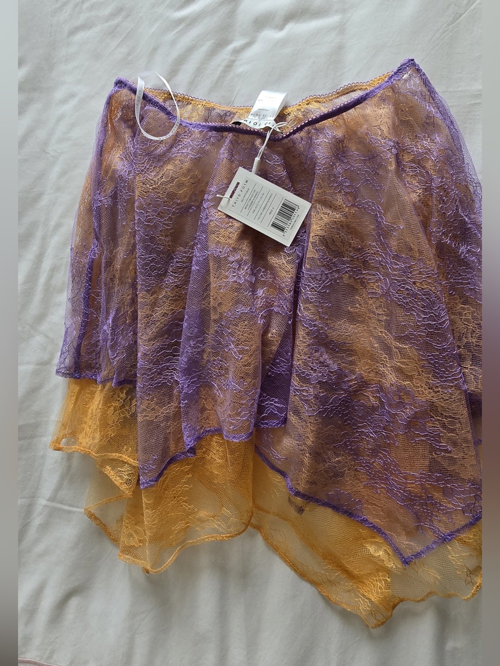 ThirdForm Purple Lace Overlay Women's strapless top